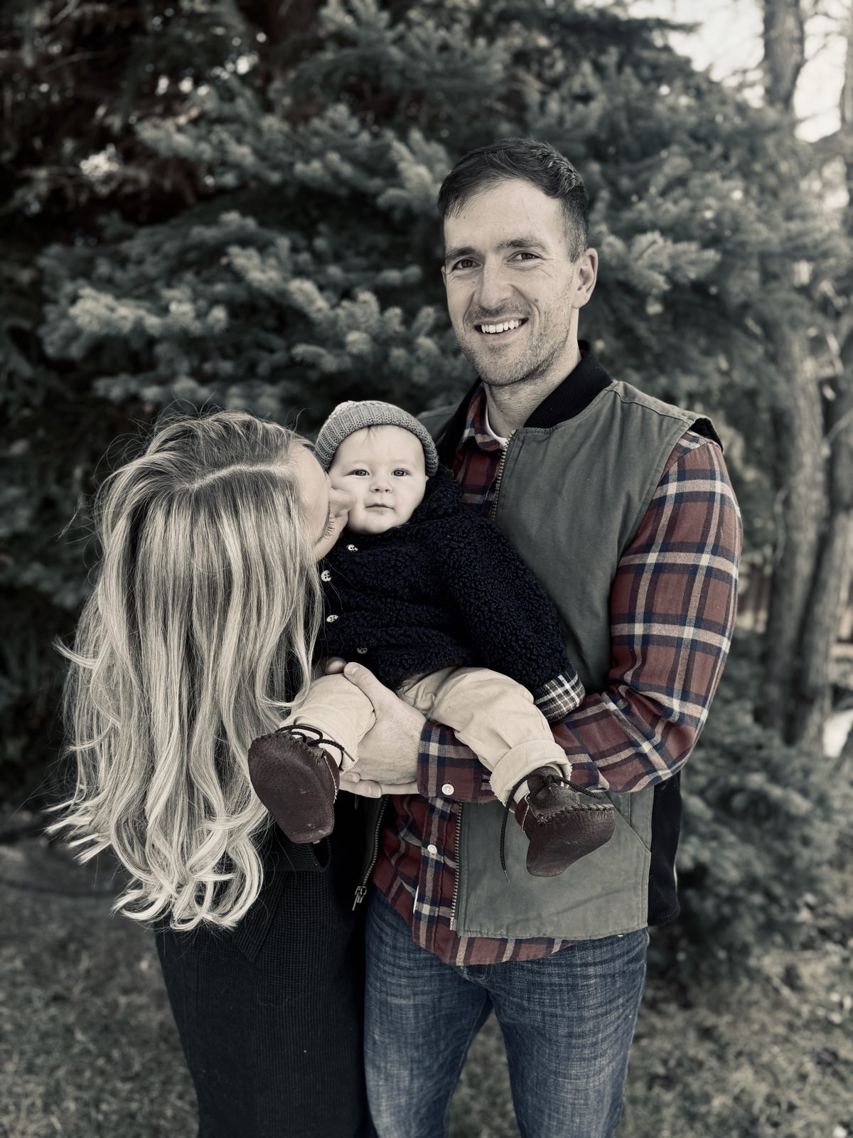 Eric Antonson with his wife Kat and their son outside in Billings, Montana